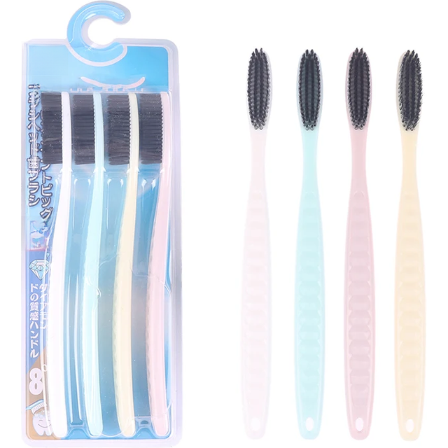 4Pcs Soft Long Head Adult Big Toothbrush Japanese And Korean Comfortable Teeth Super Oral Cleaning Brush