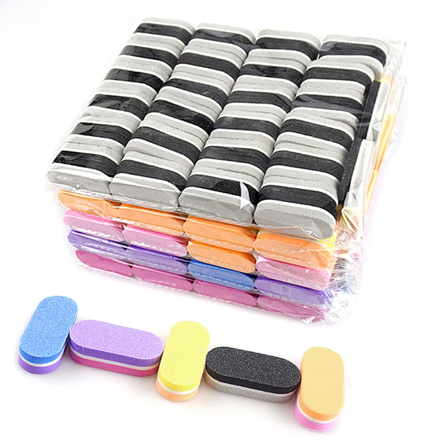 500 Pcs/Lot Wholesale Nail Supplies Mini Nail Sponge Files Buffer Block Double Side Buffing Gel Nail Polish Manicure Tools Kit