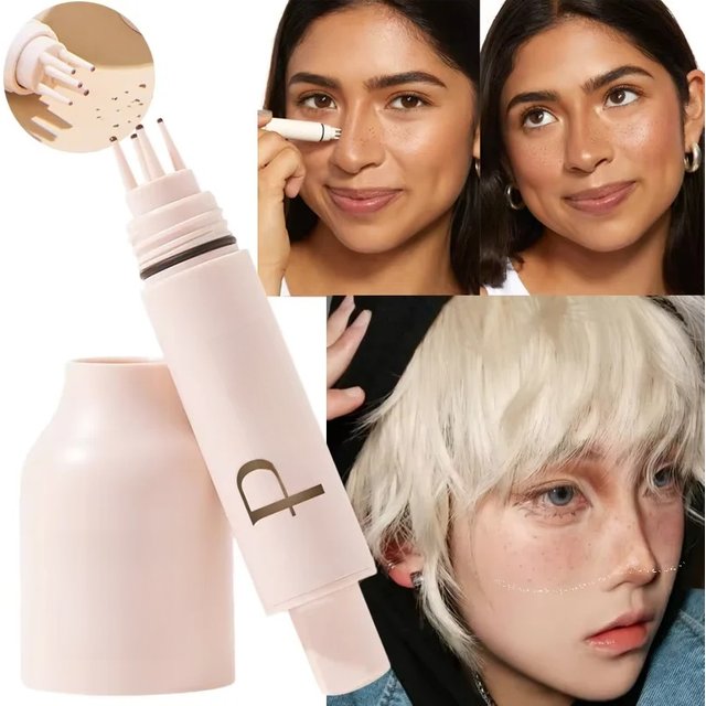 Facial Freckle Stamp Pencil,Natural Makeup for Freckles,Dark Spots, Moles,Waterproof,not easy to fade Concealer,Feminine Contour