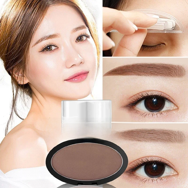 Natural Arched Eyebrow Powder Stamp Quick Makeup Brow Stamps Waterproof Powder Palette for Eyebrows Eye Brow Tint Makeup Tools