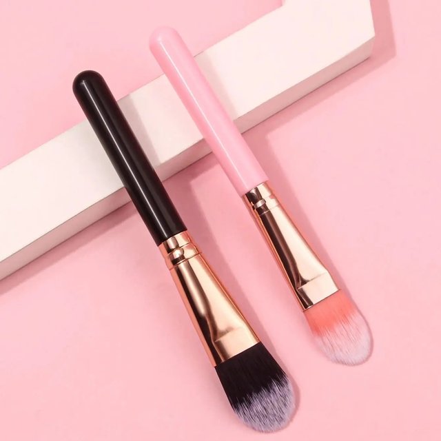 2PCS Tongue Foundation Brush Does Not Eat Powder Magic Non-trace Liquid Foundation Brush Flat Head Soft Hair Mask Brush