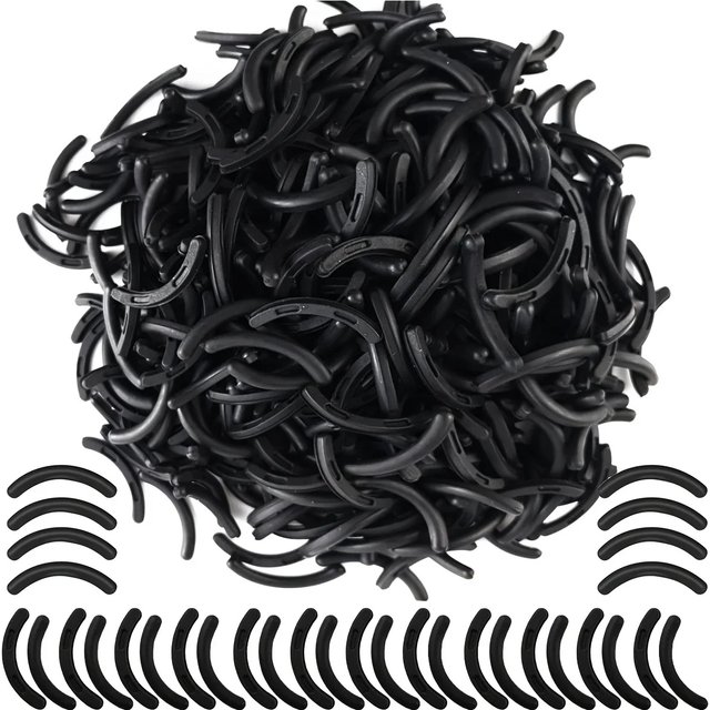 2025 Hot Black Soft Rubber Eyelash Curler Pads - Latex-Free Universal Fit, No Battery Replacement for Makeup Tools