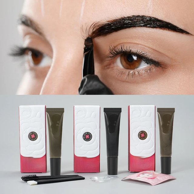 ICONSIGN Camellia Eyebrow Dye Kit 8-10 Min Fast Stain No Mix Vegan Formula Eco Gift Box Sensitive Skin Safe Beauty Makeup Tools