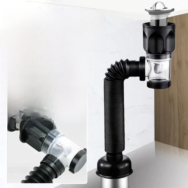 1-3PCS Multi Functional Universal Drain Hand Wash Basin Drain Pipe Basin Drain Pipe Non Adhesive Kitchen Drain Extension Pipe
