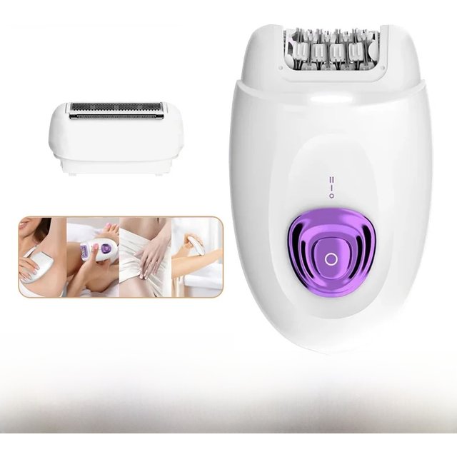 Rechargeable 2 in 1 Epilator & Electric Shaver for Facial Whole Body Hair Removal 32 Tweezers Smooth Skin 2 Speeds Hair Removal