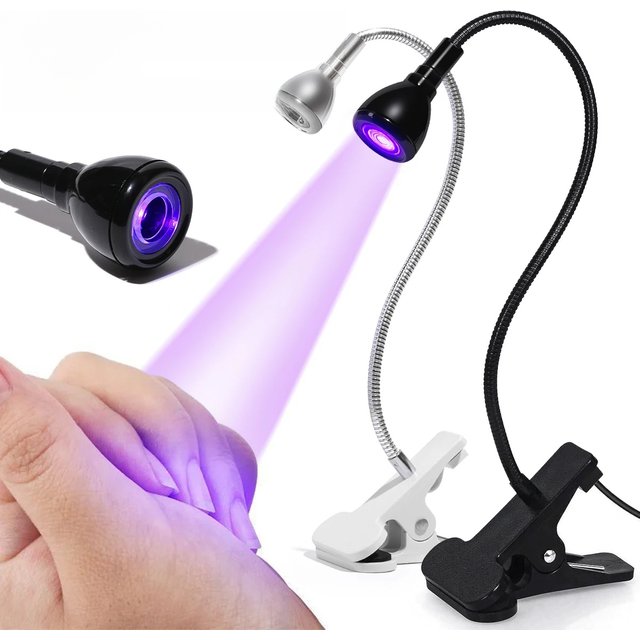 LULAA LED Nail Dryer for Gel Nails Mini Led Nail Polish Light with Gooseneck, Portable Clamp UV Light Lamp for Nail Salon