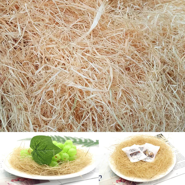 500g Natural Raffia Grass for Gift Box Decoration Lafite Wine Cosmetic Box Packing Shredded Crinkle Shatterproof Filler Material