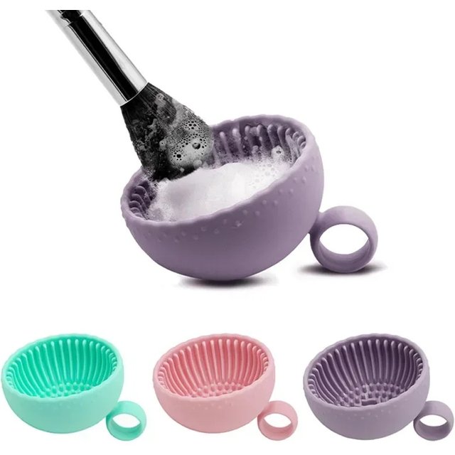 Silicone Balls Scrub Bowl Beauty Cleaning Tools Makeup Brush Scrub Pad Creative Silicone Makeup Brush Cleaning Bowl