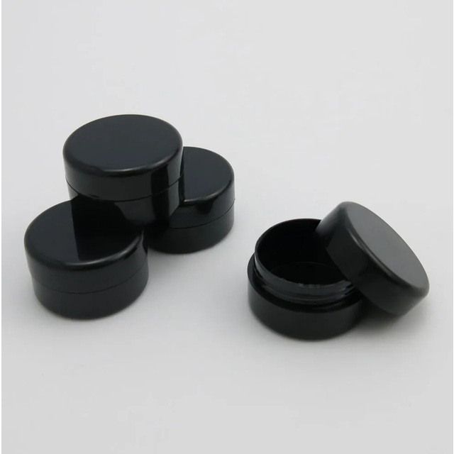 24 x 5G Portable Full Black Empty Plastic Cosmetic Jar 5cc Small Sample Makeup Sub-bottling nail powder case