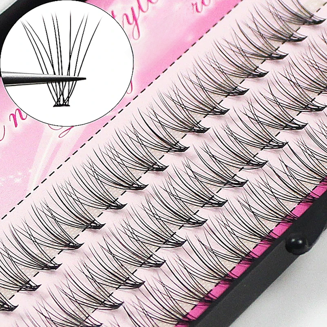 10D Mink Grafting Lashes 1 Box/60 Bundles Russia Natural C Curl False Eyelashes Individual Cluster Eyelash Makeup Wholesale