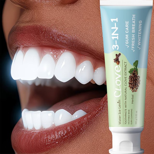 Clove 3-in-1 Herbal Toothpaste 100g Gum Care Teeth Whitening Fresh Breath Mild Natural Formula Daily Oral Care For Modern Women