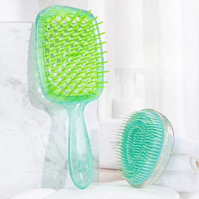 2pcs/set Mini Egg Tangle Hair Brush Hollow massage comb Detangling Hair Brush Hair Styling Hairdressing Comb For Travel