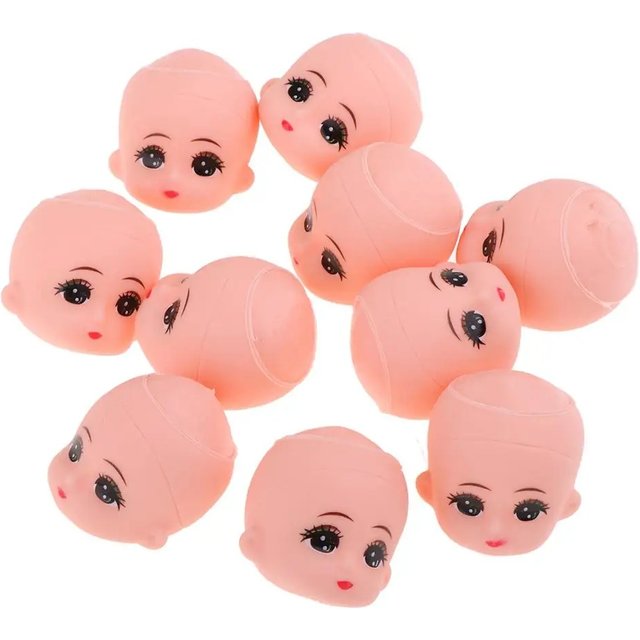 10 Pieces Mini Heads/Body Mold Cute DIY Hand Made Doll Head Gift Make up Practice Mini Bathing Doll Custom Making Accessory