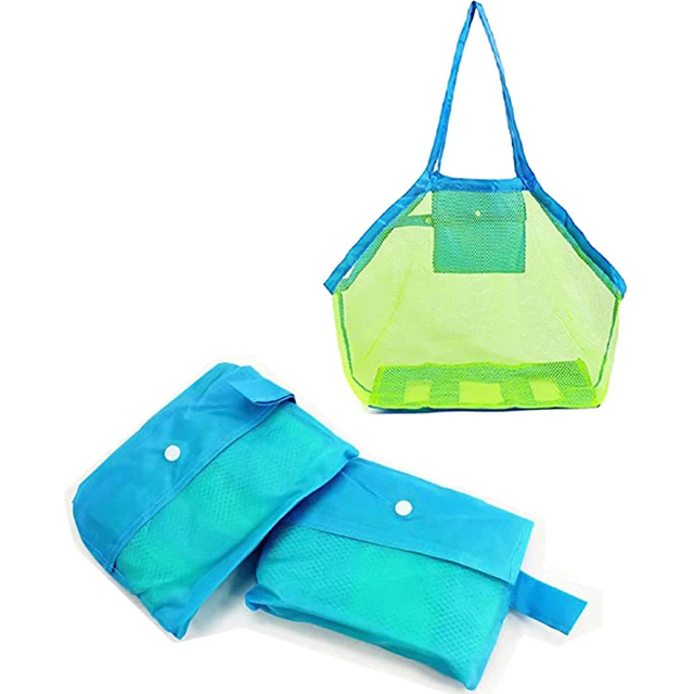 Children Sand Away Protable Mesh Bag Kids Toys Storage Bags Swimming Large Beach Bag for Towels Women Cosmetic Makeup Bag