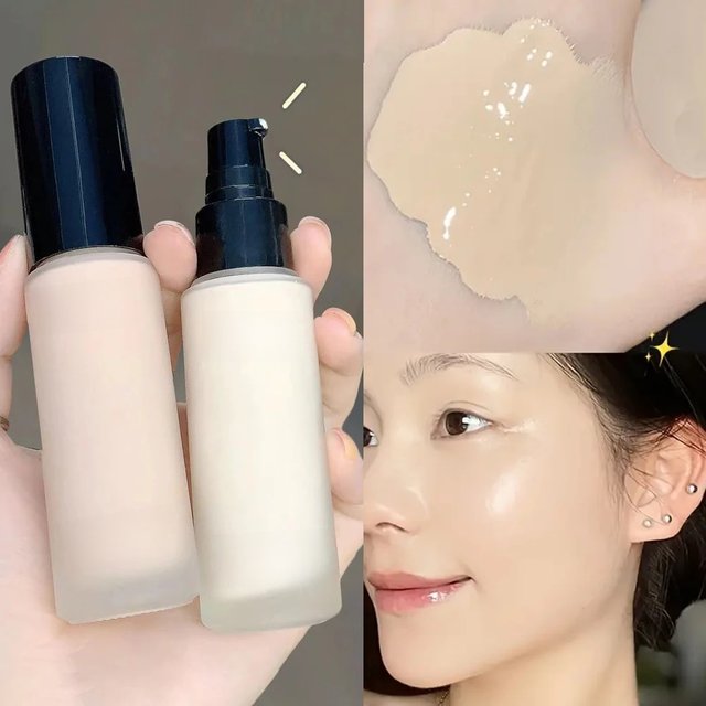 Liquid foundation naturally covers flaws without sticking powder, plain face cream, transparent foundation, conceals blemishes