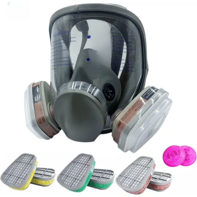Chemical Respirator 6800 Dust Respirator Anti-Fog Full Face Mask Filter for Acid Gases, Welding Spray Paint Insecticide