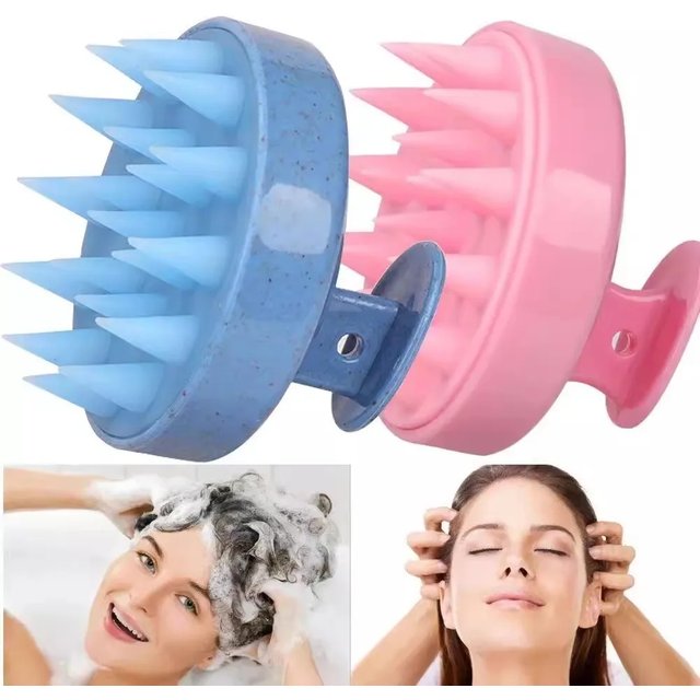 Silicone Shampoo Brush Head Scalp Massage Comb Hair Root Itching Clean The Scalp Thoroughly Body Massage Brush Bath Brush