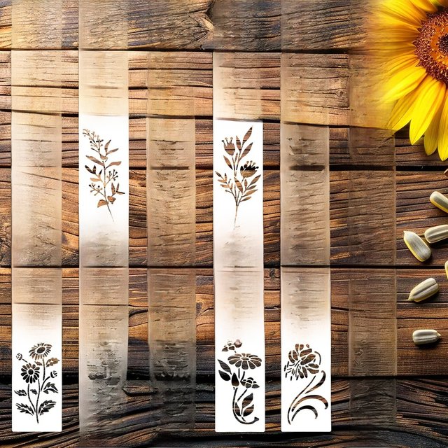 24pcs/Set Wildflower Stencils Professional Body Art Paint Stencils Reusable for Adults Kids Templates for Parties Makeup Tools