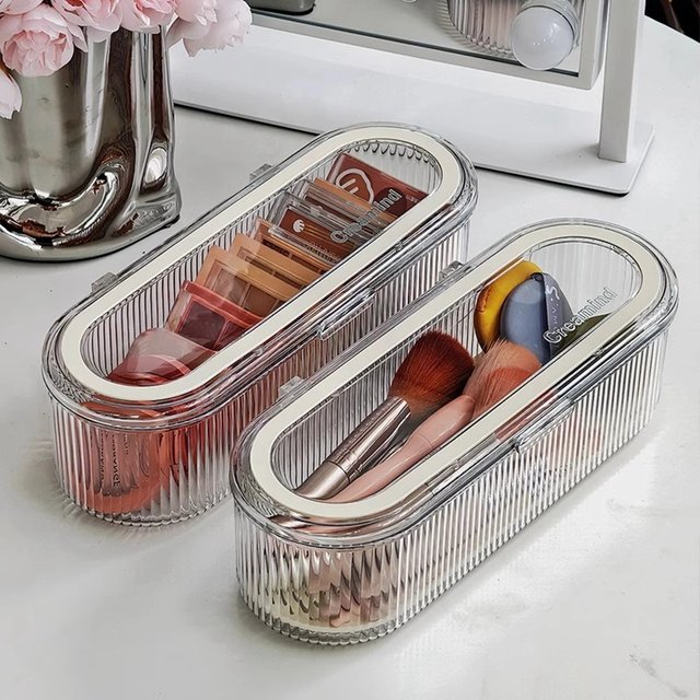 1pc makeup brush storage box dust powder puff beauty egg drain rack eyebrow pencil brush holder unisex