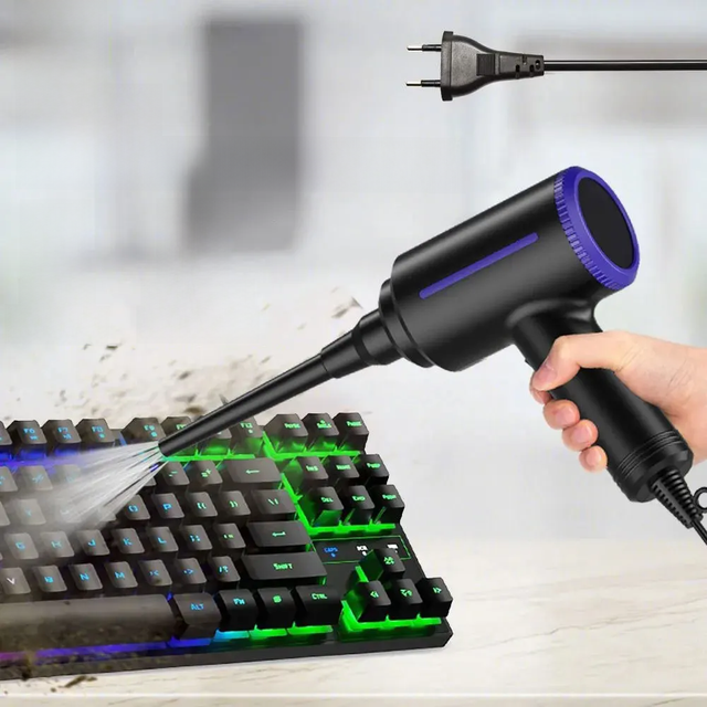 500W Electric Compressed Air Duster Blower Canned Air Spray for Computer PC Keyboard Clean Hair Dryer,Air Pump for Inflatables