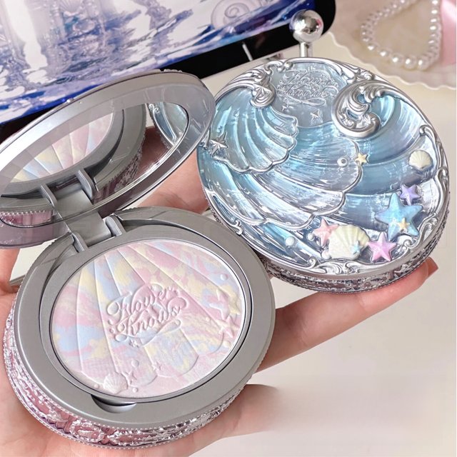 Flower Knows Shells Jewel Collection Mixed Color Honey Pressed Powder Matte Long-lasting Oil Control Face Makeup Setting