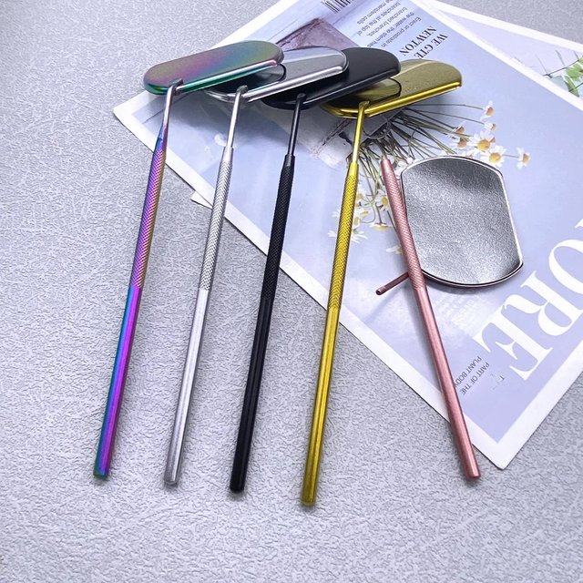 1Pc Eyelash Mirror Grafting Lash Magnifying Beauty Long Handle For Checking False Lashes Extension Makeup Tools Mirror Supplier