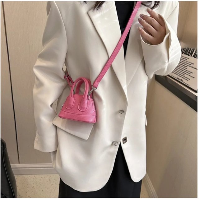 Portable PU Leather Crossbody Bag Mini Zipper Shoulder Bag Solid Color Adjustable Shoulder Straps Lipstick Bag