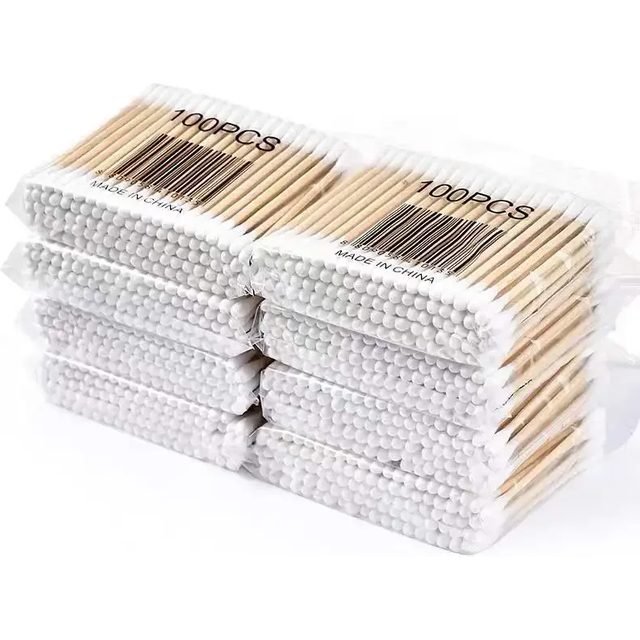 Wholesale 300/500/1000pcs Double Head Cotton Swab Women Makeup Cotton Buds Tip Wood Sticks Nose Ears Cleaning Health Care Tools