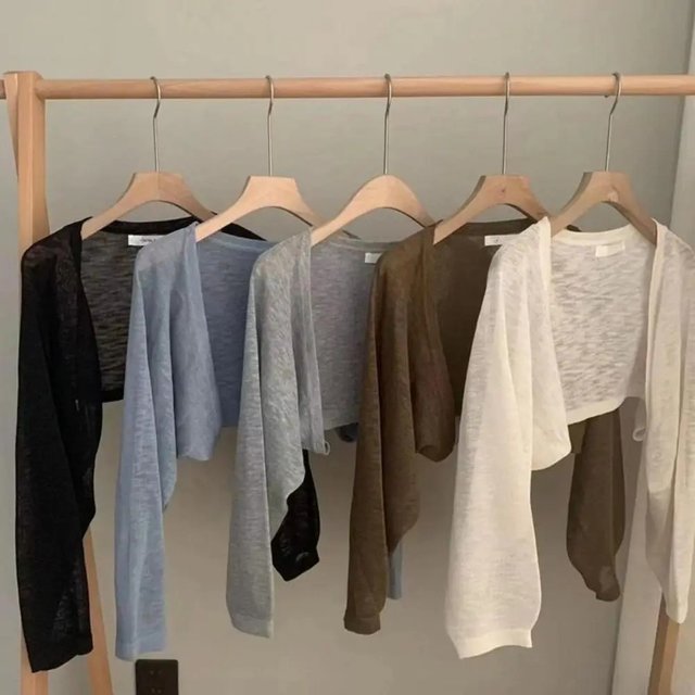 New Thin Sunscreen Cardigan Ruffle Design Long Sleeve Sun Protected Polyester Sunscreen Clothing Short Coat Casual Summer