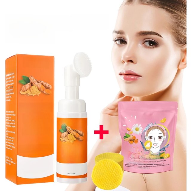 Turmeric Face Cleanser 40pcs Turmeric Kojic Acid Facial Exfoliating Cleansing Pads Reduce Dark Spots Skin Brightening Face Wash