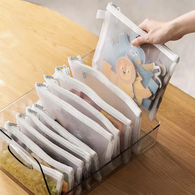 Mesh Zipper Pouch Storage Bag Waterproof Zip Document File Folders School Office Supplies Pencil Case Cosmetic Makeup Bags