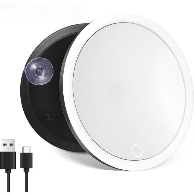 30x Magnifying Vanity Mirror With Lights Touch Screen LED Lighting Dressing Makeup Lamp With 360° Adjustable Stand & Suction Cup