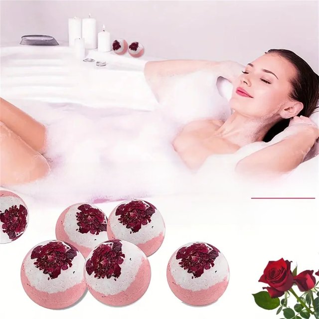Bath Set Moisturizing Peeling Skin Care Bath Ball with Essential Oils And Bath Salts Handmade Bubble Ball Gift for Relaxing