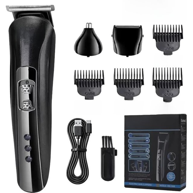 Kemei KM-1506 3 In 1 Electric Shaver USB Charging Hair Trimmer Electric Rechargeable Nose Professional Shaving Machine Trimmer