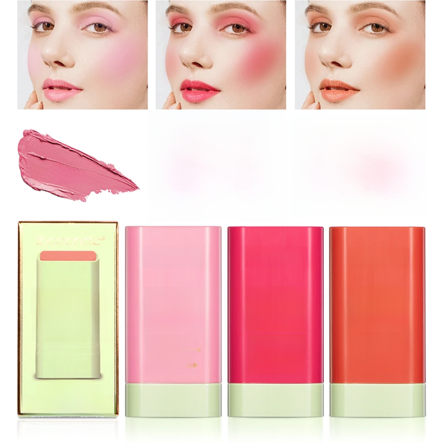 Tinted Mositure Blush Stick Face Pink Cream Cheek Blusher Cosmetics 3 in 1 Makeup Tubes used on lips eyes cheeks