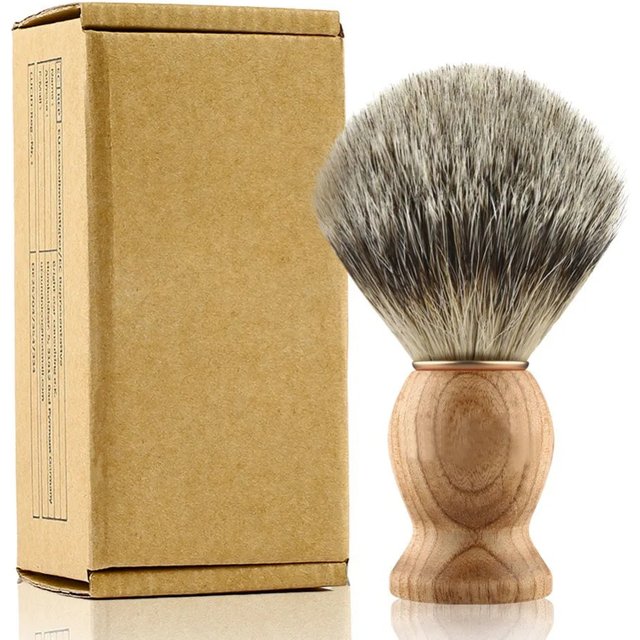 Shaving Brush Knot 22mm, Handmade Wood Handle Pure Badger Hair Brush for men Traditional Wet Shaving for men Shave Gift