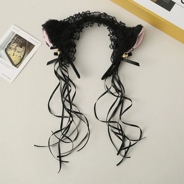 1PC Cat Ears Hairband Female cos Lace Edge Headband Sexy Cat Ears Makeup Hair Accessories