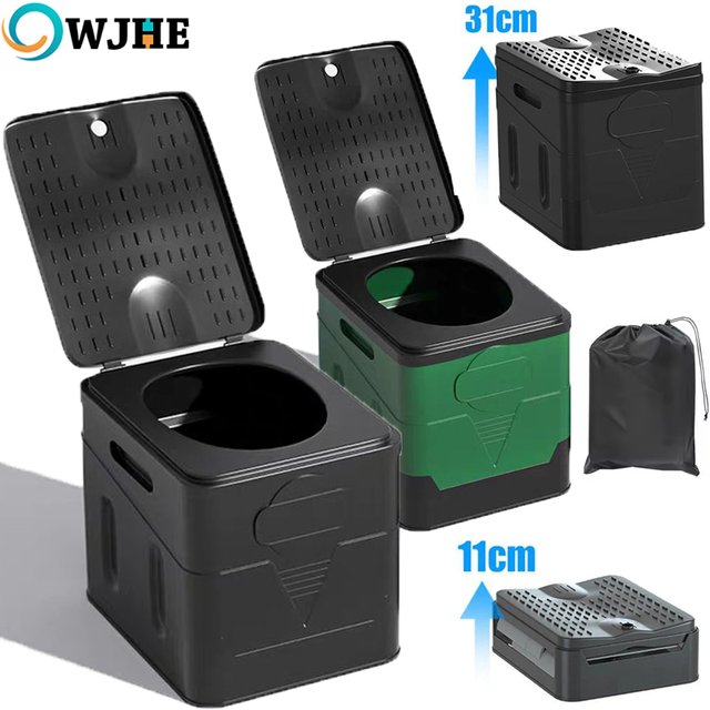 Toilette portable, sEau de toilette portable pour voiture, poubelle réutilisable, boîte de rangement pliable anti-odeur, toilettes d'urgence