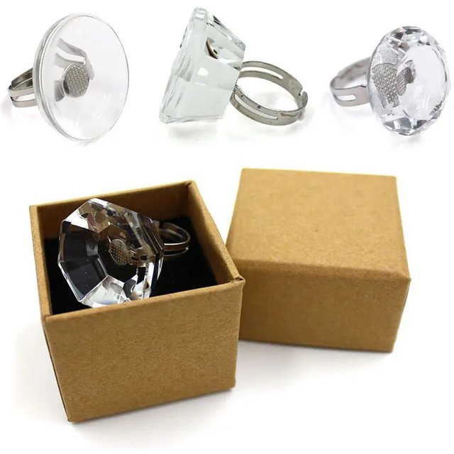 1Pc Eyelash Adjustable Glue Ring Crystal Finger Rings Adhesive Eyelash Extension Pallet Holder Makeup Tool