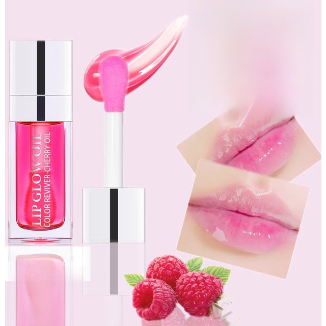 Hydrating Lip Glow Oil, Moisturizing Transparent Plumping Lip Gloss, Tinted for Lip Care and Dry Lip,Ideal Gift For Mother's Day