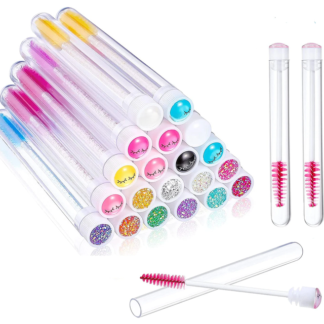 50Pc Reusable Eyebrow Brush Tube Eyelash Brush Eyebrow Brush Replaceable Dust-proof Sparkling Diamond Makeup Brush
