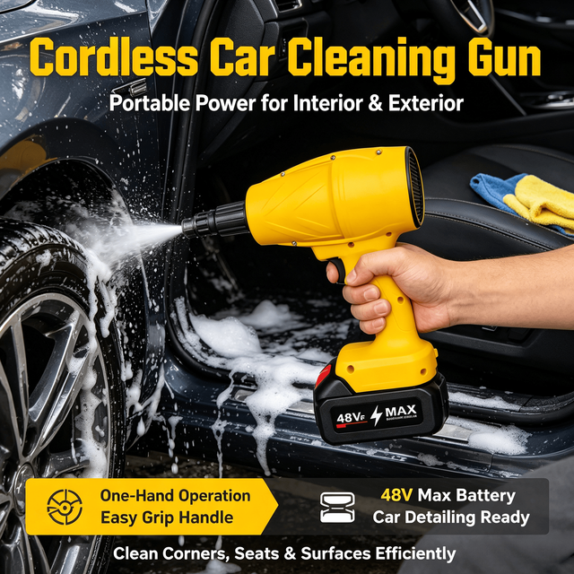Portable Hair Dryer Electric Air Duster 2-in-1 Cordless Blower with 1300mAh Rechargeable Battery, Turbo Jet Fan High Speed Airflow, Compact Lightweight Travel Hair Dryer & Dust Cleaner for Car, Home &