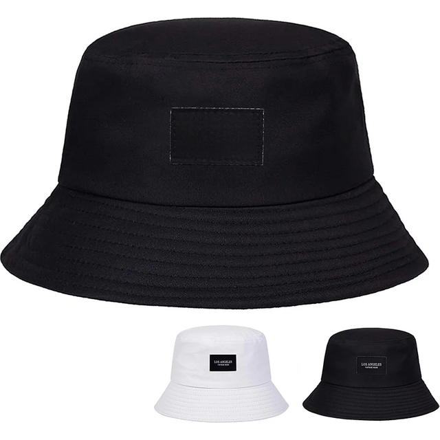 Unisex LOS ANGELES Letter Sticker Bucket Hats Fishermen Caps Outdoor Casual Cap Sunscreen Hat