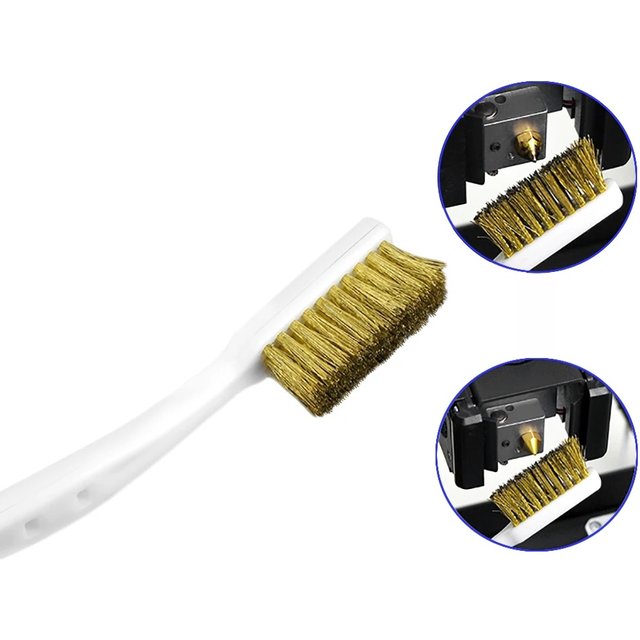 1/2/3Pcs Copper Wire Toothbrush Nozzle For 3D Printer Accessories Ender 3 CR10 MK8 E3D Extruder Cleaner Tool Copper Brush Handle