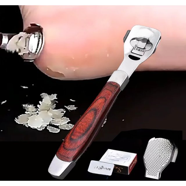 Foot Callus Shaver Heel Hard Skin Remover Pedicure File Callus Shaver for Feet Stainless Steel Handle 10 Blades Foot Care Tools