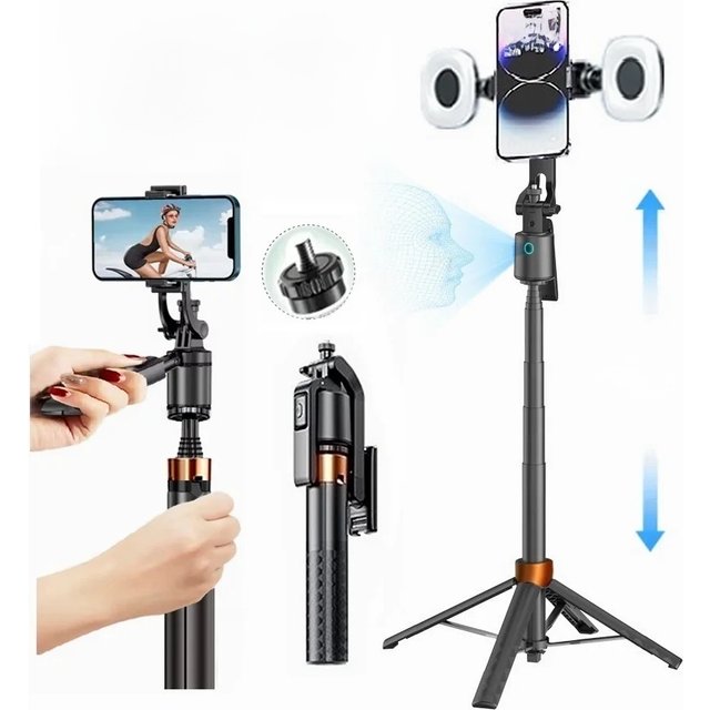 180cm70.9in Facial Tracking 360°Rotation Gimbals Stabilizer Selfie Stick Intelligent Phone Holder Tripod for Mobile Camera GoPro