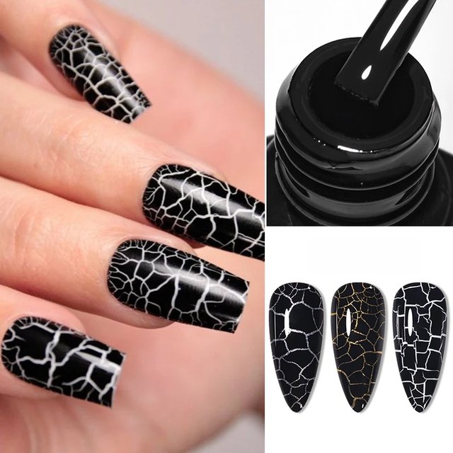 MSRUIOO 8ml Crackle Gel Nail Polish Cracking UV/LED Nail Supplies Vernis Gel for Nails DIY Manicure Design Hybrid Soak Off Gel