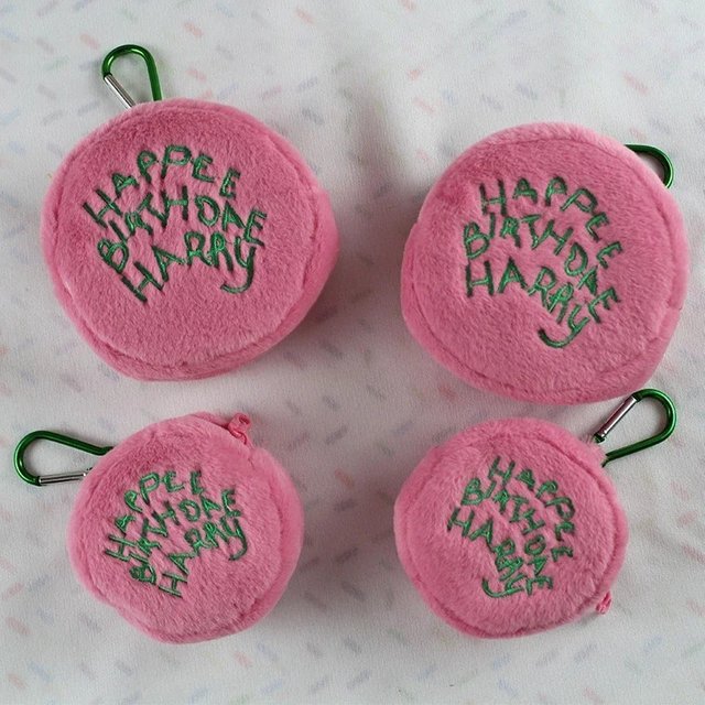Pink Mini Round Makeup Bag Coin Purse Earphone Card Storage Bag Cute Plush Portable Cake Bag Pouch Storage