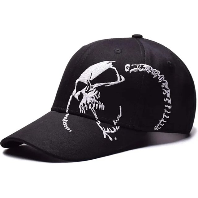 Side Skull Pattern Embroidery Baseball Caps Spring and Autumn Outdoor Adjustable Casual Hats Sunscreen Hat