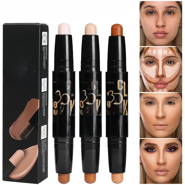 Face Freckles Double Head Concealer Pen Long Lasting White Dark Circles Corrector Contour Eye Stick Pencil Cosmetic Makeup